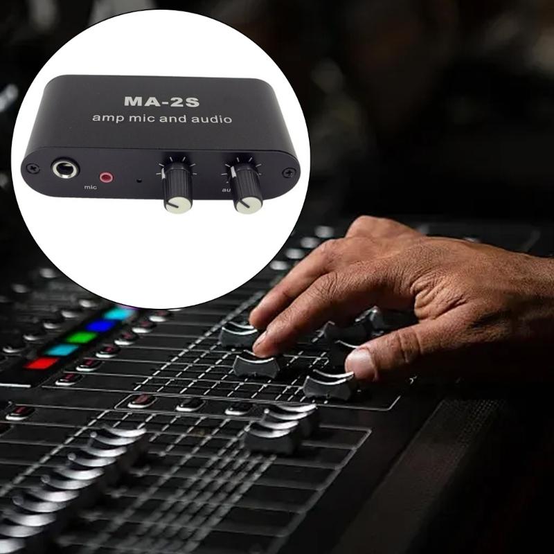 MA2S Microphone Preamp Portable Mic Preamp Amplifies Condenser 22X and Stereo Music for Enhances Sound Quality