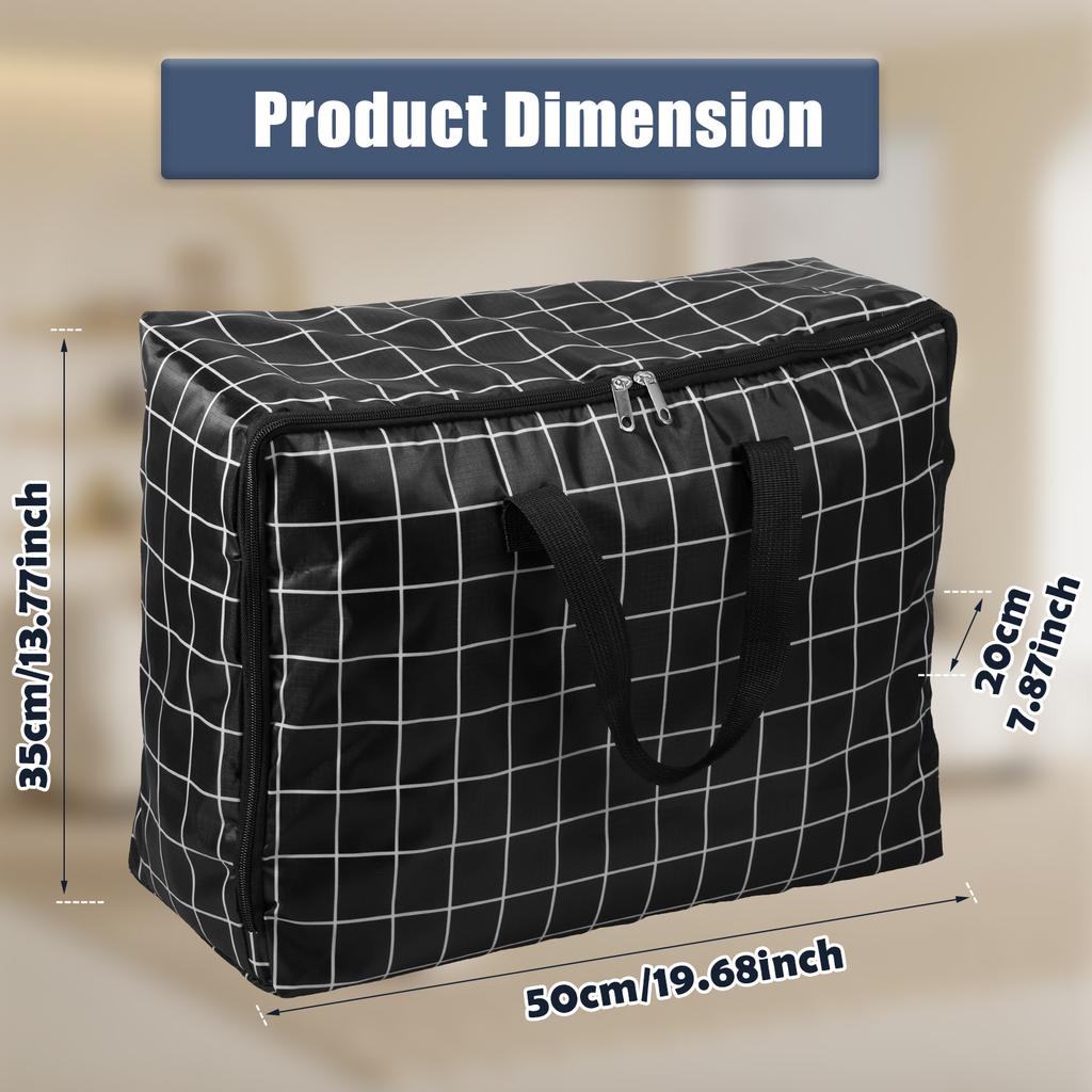 35L Duvet Storage Bag Oxford Cloth Waterproof Moving Storage Bag with Strong Handles and Zipper Large Capacity Clothes Organizer