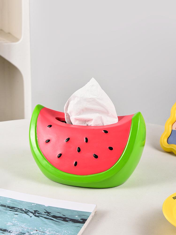 Advanced Sense Watermelon Tissue Box Desktop Home Ceramic Living Room Porch Coffee Table Decoration Portable Creative Paper Box