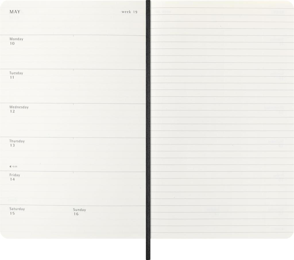 Moleskine 2026 Weekly July 18 Large Size X Black DSB18WN3Y27 Diary, Start, Months, (13cm 21cm), Softcover,