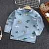 Kids’ Cotton Long-Sleeve T-shirt, Spring/Fall Cartoon Round Neck Top, Unisex Korean Style Base Layer