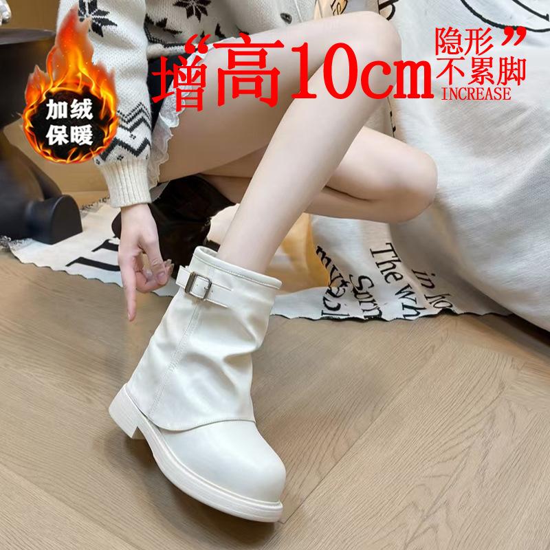 Ковбойские ботинки на платформе короткие женские новые осенне-зимние ботинки Мартин на платформе женские зимние замшевые ботинки Маillard 39