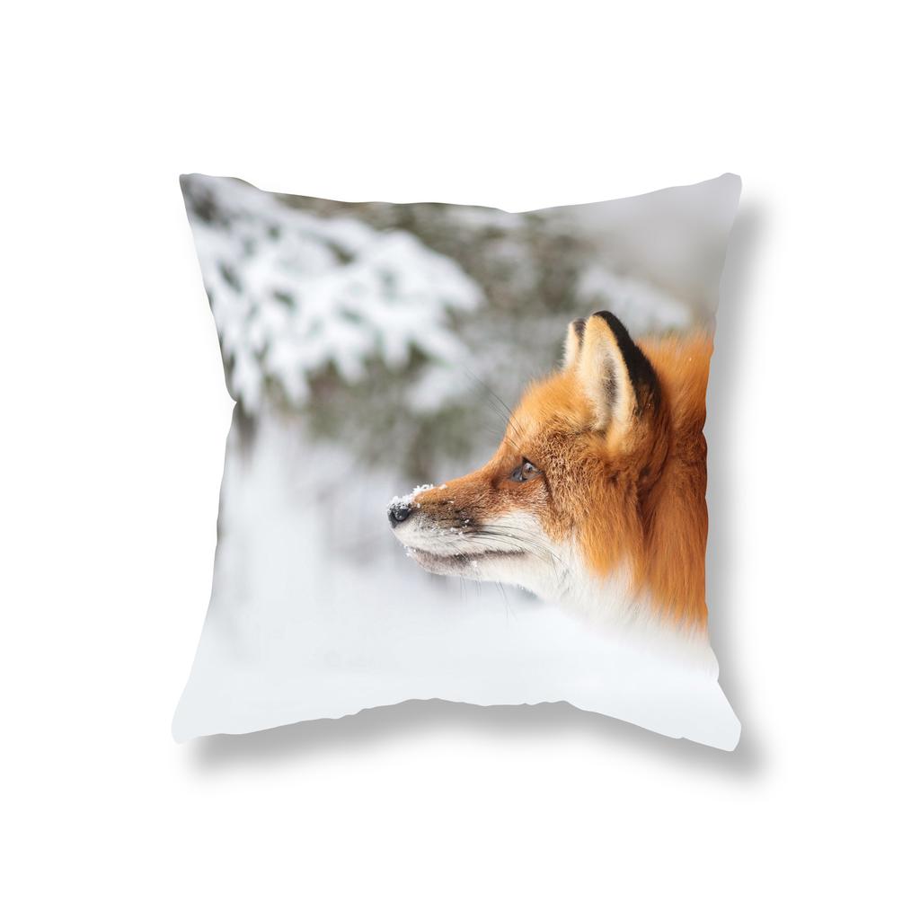 Cute Little Fox Throw Pillow Cover Animal Pillow Cover Sofa Car Decor Office Game Chair Cushion Cover Room Home Decor