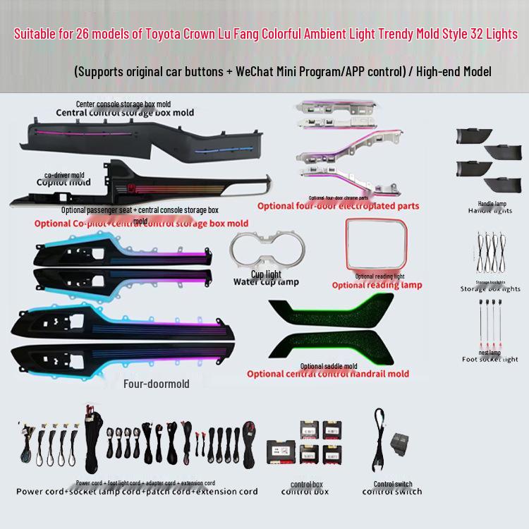 Dynamic Colorful Ambient Light for Toyota Crown Land Cruiser 14th Gen Interior
