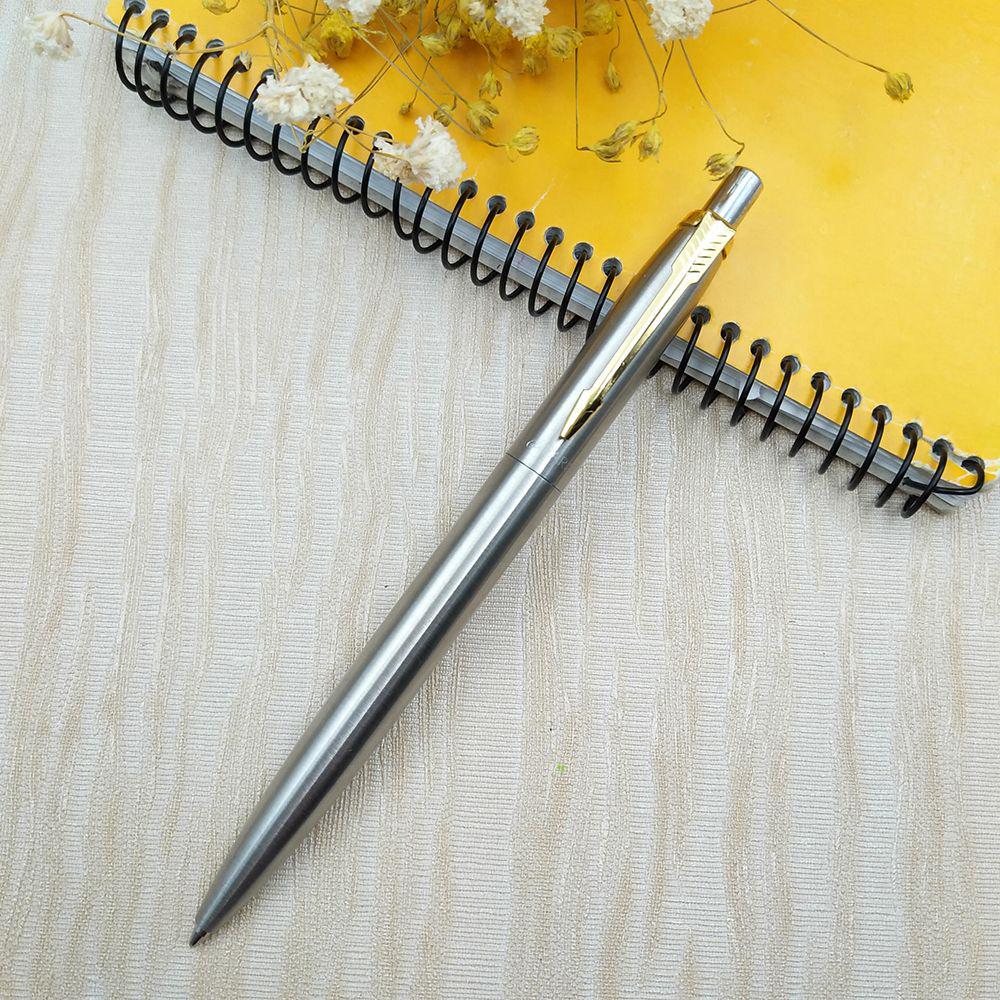 Metal Ballpoint Pen Business Signature Pen Metal Housing 1.0mm Press Style Pens School Office Ball Pen Gift Blue and Black Ink