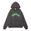 Unisex Hip Hop Oversized Hoodie With 3D Foil Web Print Cotton Heavyweight Sweatshirt Winter