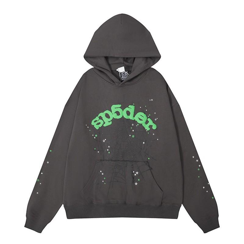 Unisex Hip Hop Oversized Hoodie With 3D Foil Web Print Cotton Heavyweight Sweatshirt Winter