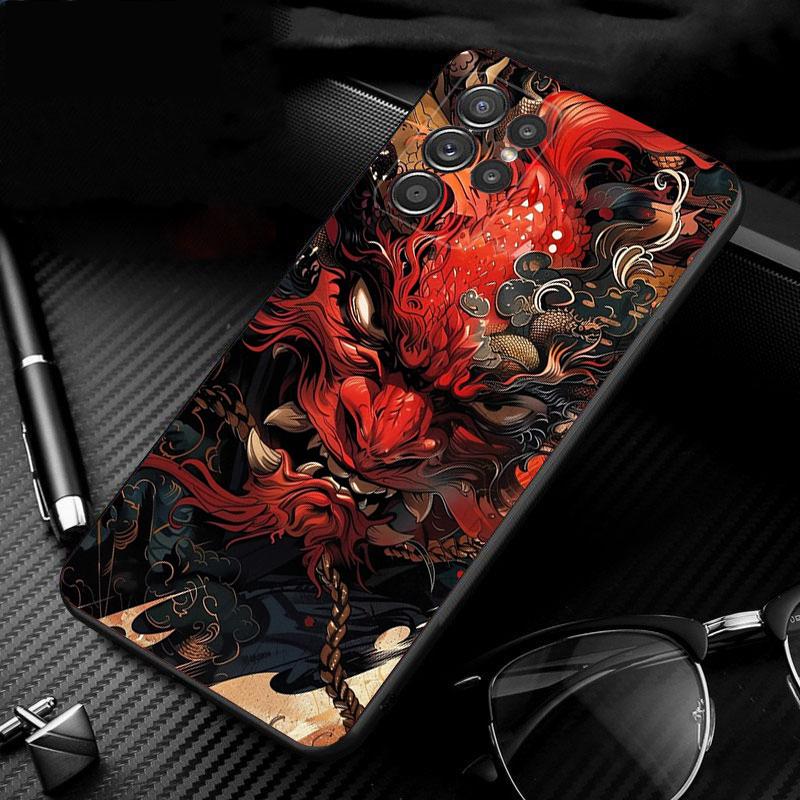 

Japanese Oni Mask Devil Art Phone Case For Samsung Galaxy S25 S24 S23 S22 S21 Ultra S24 S23 S22 S21 S25 Plus S24 S20 FE S25