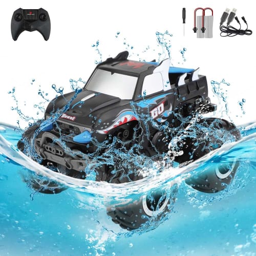 FlyCreat Amphibious Remote Control Car - 360-Degree Rotation, 2.4GHz Wireless Control, 4WD, Shockproof, Rechargeable Battery, RC Car, Kids Toy, Ages 6