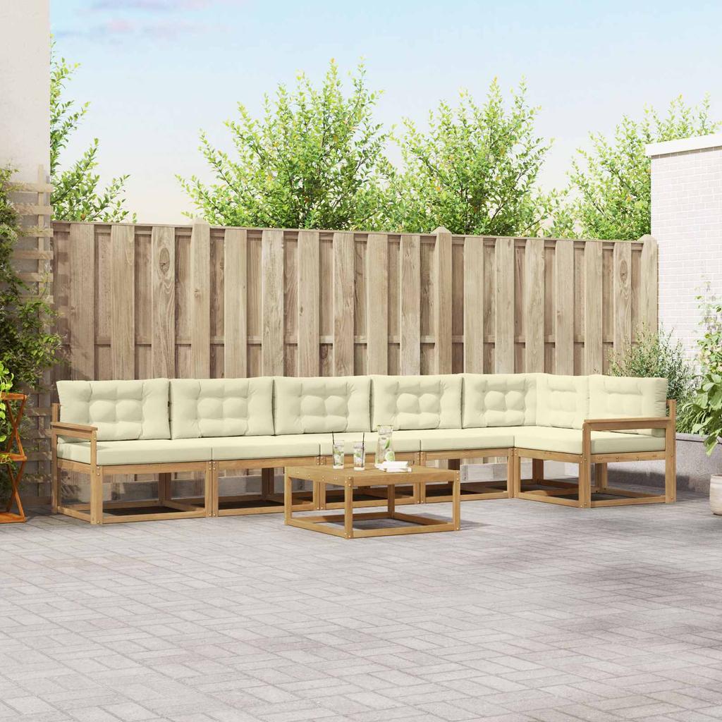 Outdoor Sofa Set 7 Pcs White and Cream 79 X 79 X 37 Cm