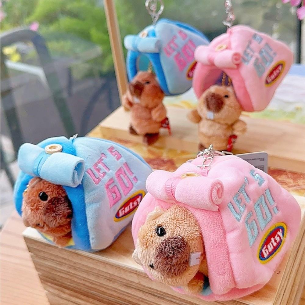 Plush Tent Pendant Portable Backpack Keychain Creative Groundhog Keychain  Keychain Collection