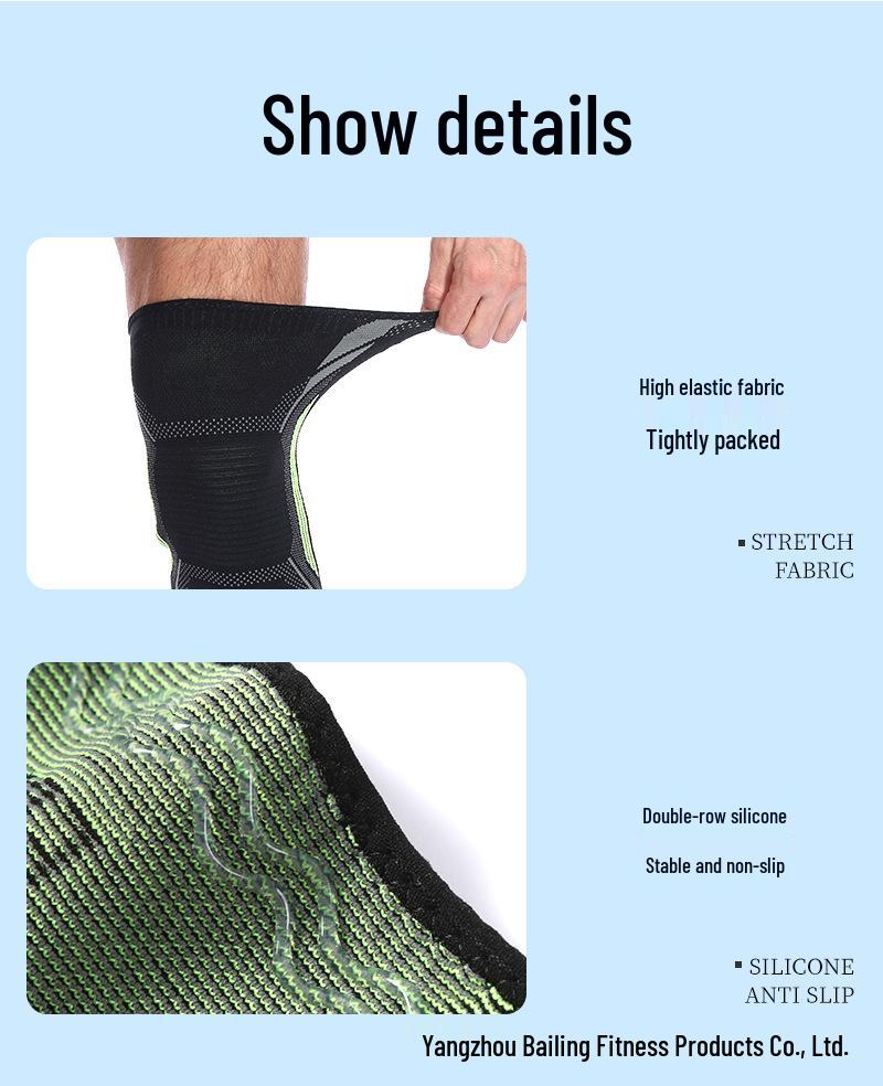 Unisex Knitted Fitness Jump Rope Protective Outdoor Leg Warmers, Non-slip Cycling and Running Breathable Sports Knee Pads.