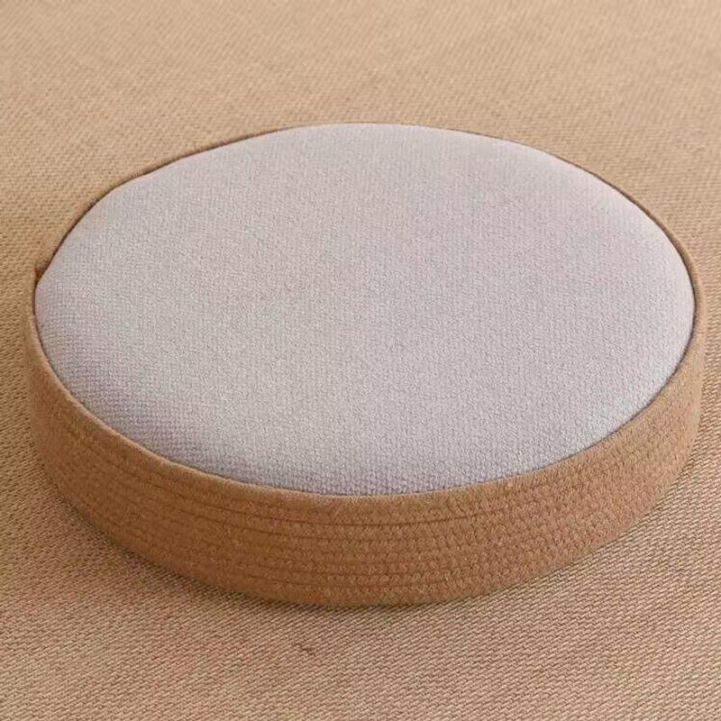 

Japanese Futon Cushion For Home Linen Thickened Floor Meditate Zen Mat Bay Window Hassock Tatami Mat Beige Fine diameter 40cm