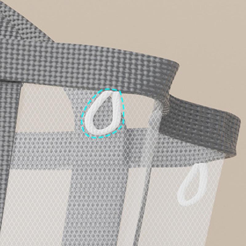 Nylon Mesh Laundry Basket with Handle Breathable Folding Portable Dirty Clothes Organizer Bags Large Capacity Toys Storage Bag