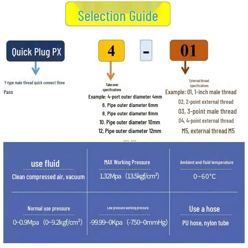 Pneumatic Y-Type Quick Connect Tee Joint