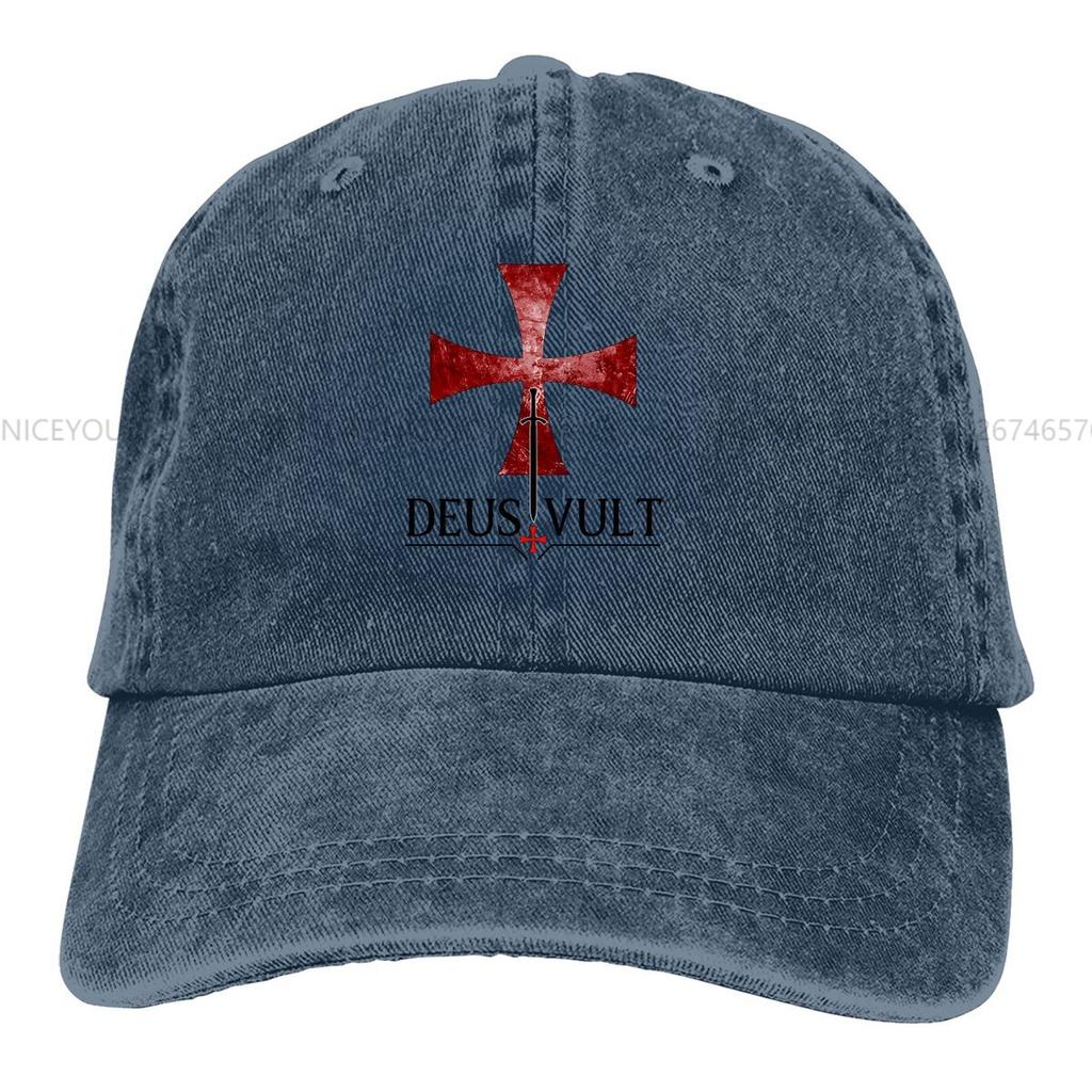 Knights Templar Multicolor Hat Peaked Women's Cap Templar DEUS VULT Personalized Visor Protection Hats
