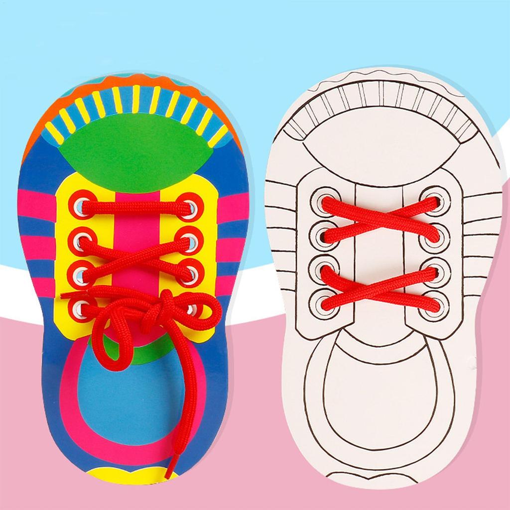 Baby Threading Lacing Toy Learn To Tie Shoelaces for Kids Fine Motor Skills Early Educational Toys Kindergarten Teaching Aid