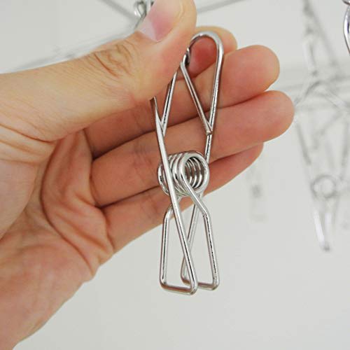 Oki Seisakusho Laundry Hanger, 28 Pinch, Foldable, Tangle-Resistant, Stainless Steel, DL 00381-4