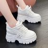 Platform Heel Heightening Shoes for Ladies Spring and Autumn Fashion Lace-up Sports Casual Shoes
