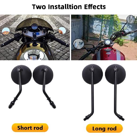 DREAMIZER 3" Motorcycle Handlebar Mirrors Black Round Rear View Side Mirrors Universal 8Mm 10Mm Compatible With Sportster 883 1200 Softail Dyna ATV