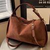 Vintage Boston Bag Large Capacity Commuter Shoulder Underarm Bag Women's Versatile Pillow Bag