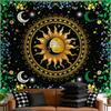 Boho Mandala Nature Tapestries Bedroom Decor,Sun and Moon Celestial Starry Night Poster,Mandala flowers tapestry wall hanging