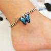 New Trendy Bohemian Metal Butterfly Anklet Bracelet Colorful Bling Bling Anklet For Women Summer Beach Foot Chain Accessories