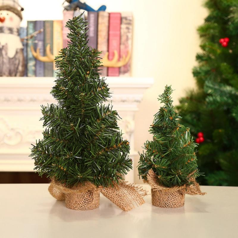 1pc15cm/5.91inMini Christmas Tree Ornament Burlap BaseDIYChristmas Tree Mall Window Party Tabletop Decoration Ornament Gift