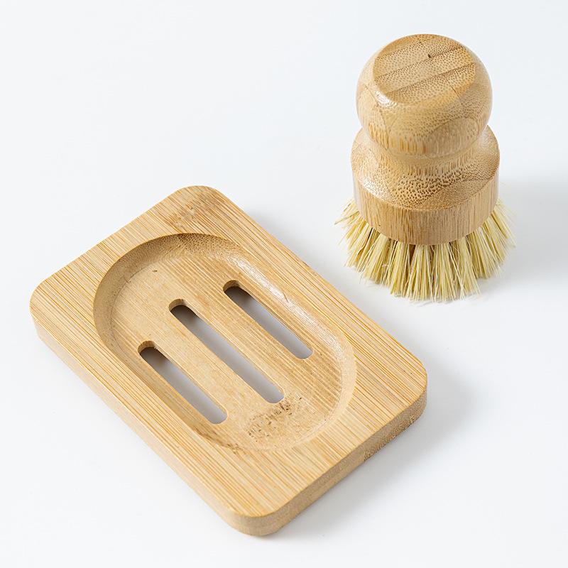 Bambus Küchenbürsten Set: Kurzstielige Geschirr- und Topfreinigung mit Sisalborsten