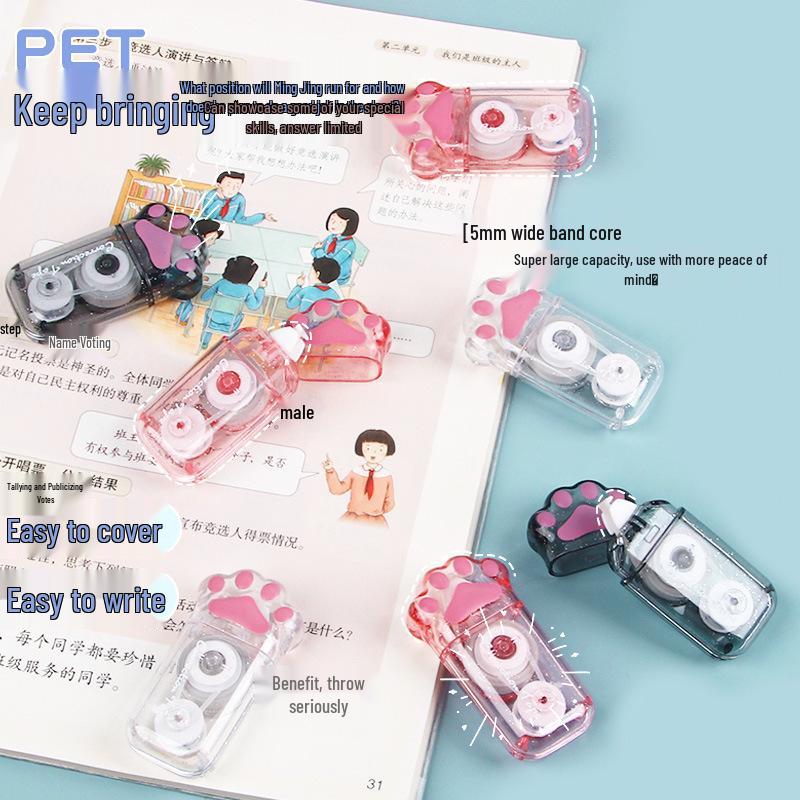 Cartoon West Highland White Terrier Correction Tape - Smooth PET Tape for Students, Back to School Stationery Gift.