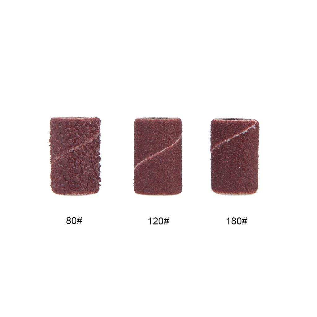 100 Pcs Nail Drill Sanding Bands Grinding Sand for Manicure Pedicure Nail Drill NaMachine Nail Art Tool 80# 120# 180# Optional Size