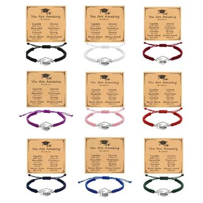 Trendy Flat Knot Friendship Bracelet With 2026 Graduate Theme Graduation Wristband For Schoolmates And Special Occasions