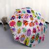 1pc Colorful Beetle Print Folding Umbrella With Excellent UV Protection, 8 Ribs Casual Durable Lightweight Portable Travelling Umbrella For