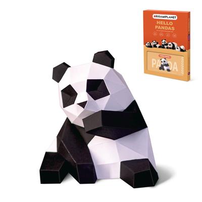ORIGAMIPLANET 3D Origami Paper Craft Kit Panda Fun DIY 3D Panda Paper Art Model for Teens Easy Handmade Animal Figure Sculpture Gift Set for Bookshelf
