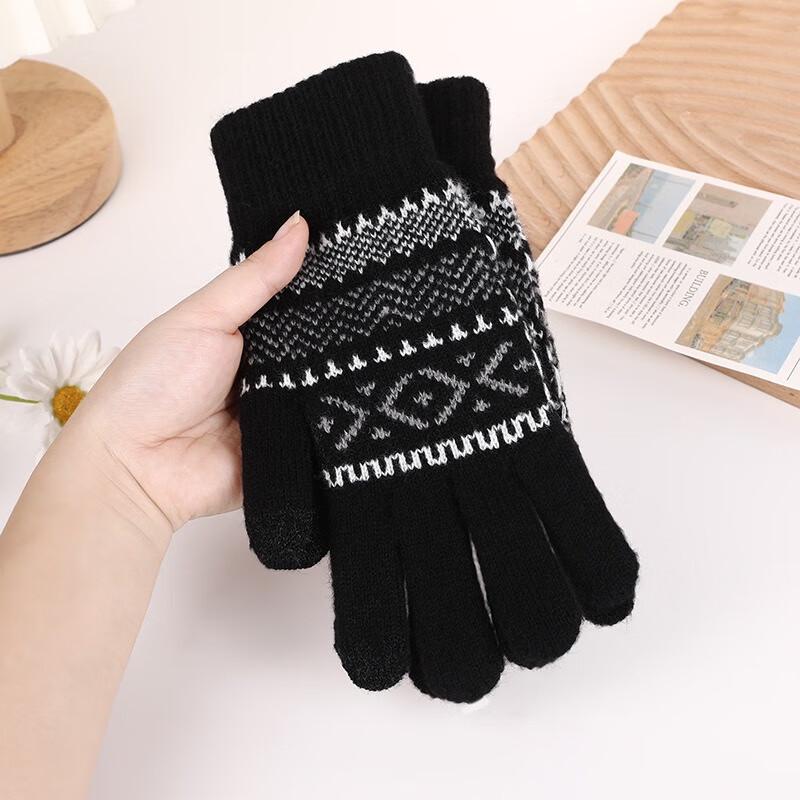 Unisex Touchscreen Jacquard Gestrickte Warme Handschuhe