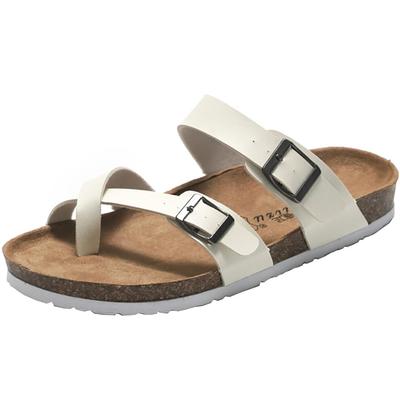 Cross Belt Cork Sandals for Men and Flat Comfort Lightweight Beach Summer Platform Sandals [KOSIKINI] Women, Sandals, Sandals, Sandals, (White,