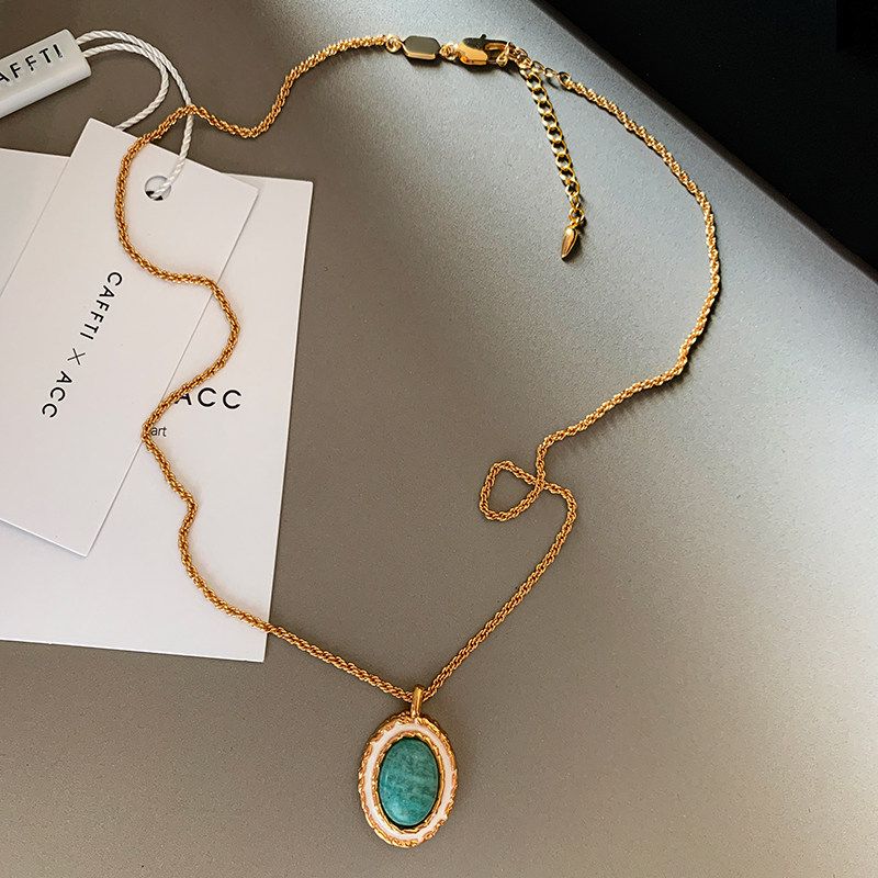 

Fashion Vintage Court Style Necklace Women s Natural Gemstone