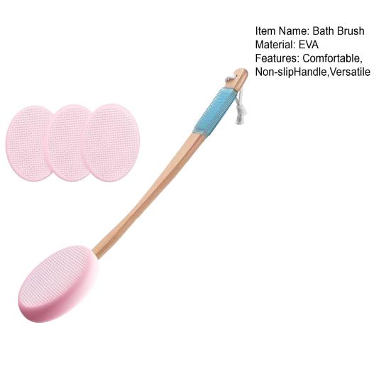 Back Lotion Applicator with Replaceable Cotton Pads Even Coverage Sunscreen Cream Applicator with Curved Handle Back Feet Cleaning Bath Scrubber