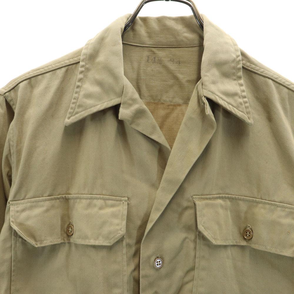 US ARMY 40s vintage Long sleeve Cotton shirt 14 1/2 Gusseted Military Men's Used