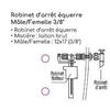 Robinet d'arrêt équerre - rousseau - 3/8 mâle/femelle