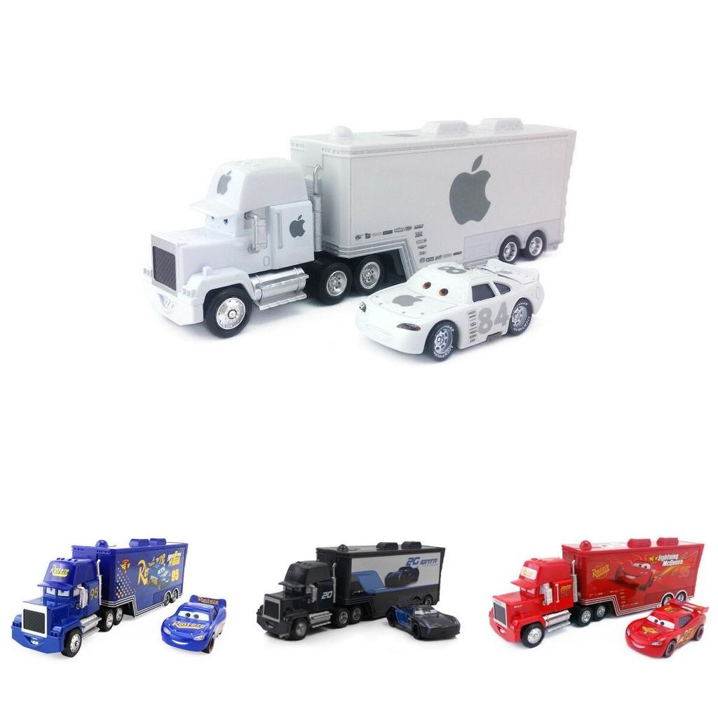 Pixar Cars Hexagon Castle Tent Kids Toy Set With Mack Lightning Mcqueen King Jackson Storm Racers