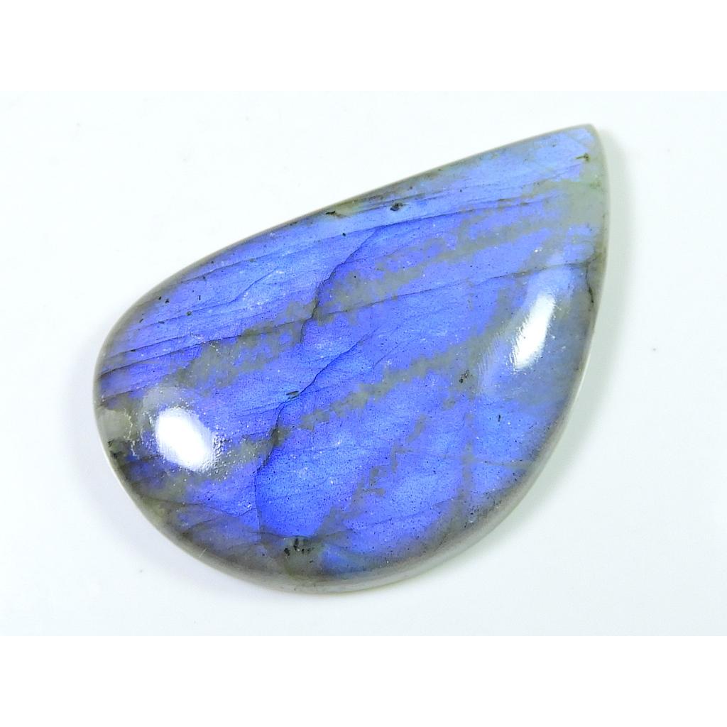 Přírodní modrý labradorit, ozdobný kabošon, volný drahokam 31X49X07MM / 98 karátů. SK-1211