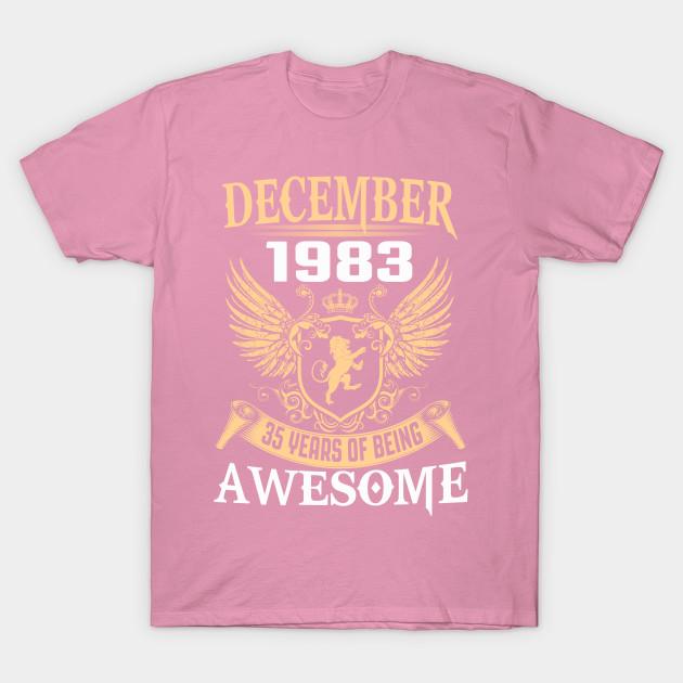 T Shirt Women December 1983 35 Years Of Being Awesome Harajuku Print Kawaii Tshirt Summer Short Sleeve Female T-Shirt Top Tee