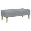 Bench with Cushion Light Grey 113 X 57 X 39 Cm Fabric