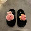 Fashion Internet celebrity Mao Mao drag women 2025 new autumn and winter wear casual versatile super fire non-slip one-word drag cotton shoes