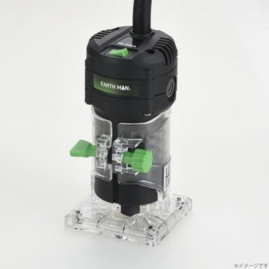 Takagi Corded Electric Trimmer TR-400A EARTH MAN Soft Start Spiral Bit Depth Adjustment Clear Base Vacuum Adapter Power Cord 2m