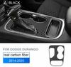 Carbon Fiber Gear Shift Panel Cover with Cup Holder Frame ABS Interior Trim Sticker for Dodge Center Console Gearbox Panel