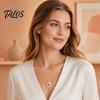 Talos Stone Pendant Necklace, Oval or Hexagonal Charm Geometric Necklace Gift for Her Wife Girlfriend