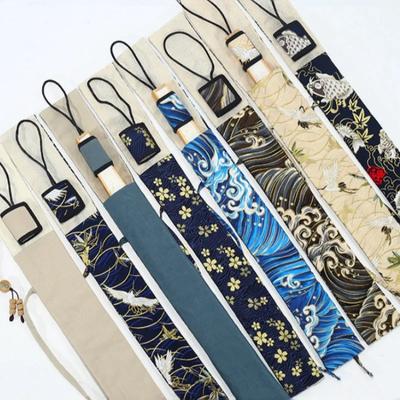 Folding Fan Storage Bag Buckle Vintage Dustproof Carry Bags Bamboo Fans Protection Pouch Cover Wedding Party Gifts