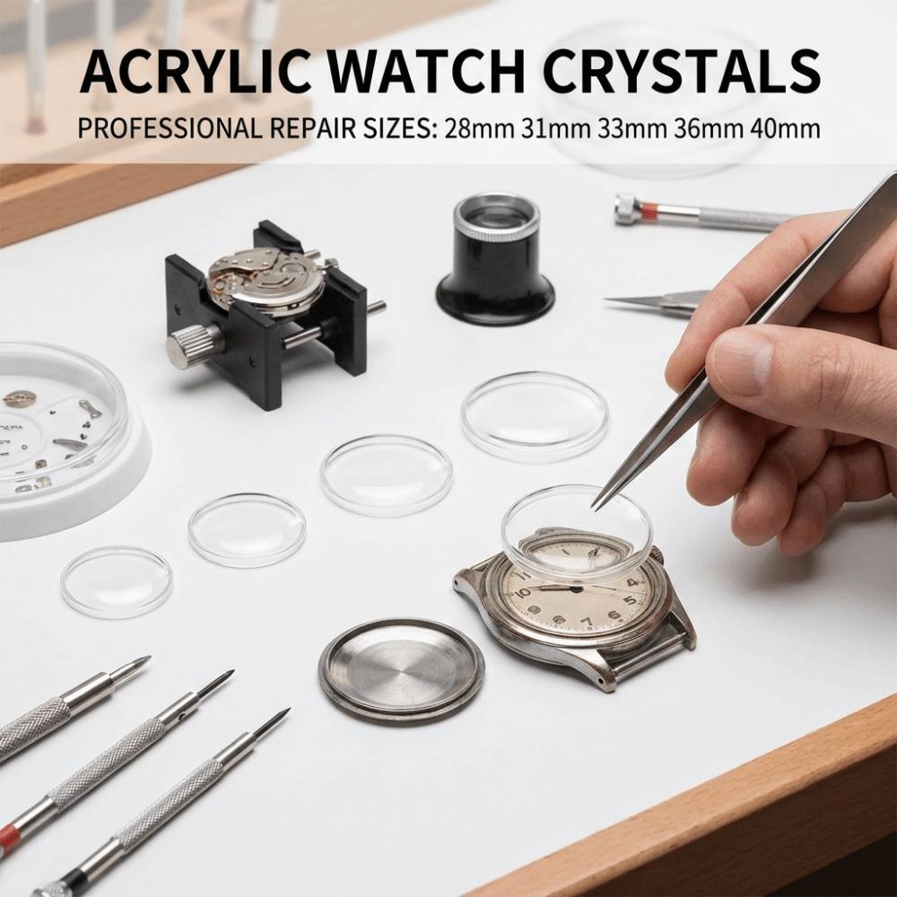 Crystal Clear Acrylic Watch Mirror 28-40mm Watch Accessories Acrylic Pot Cover  Watch Restoration